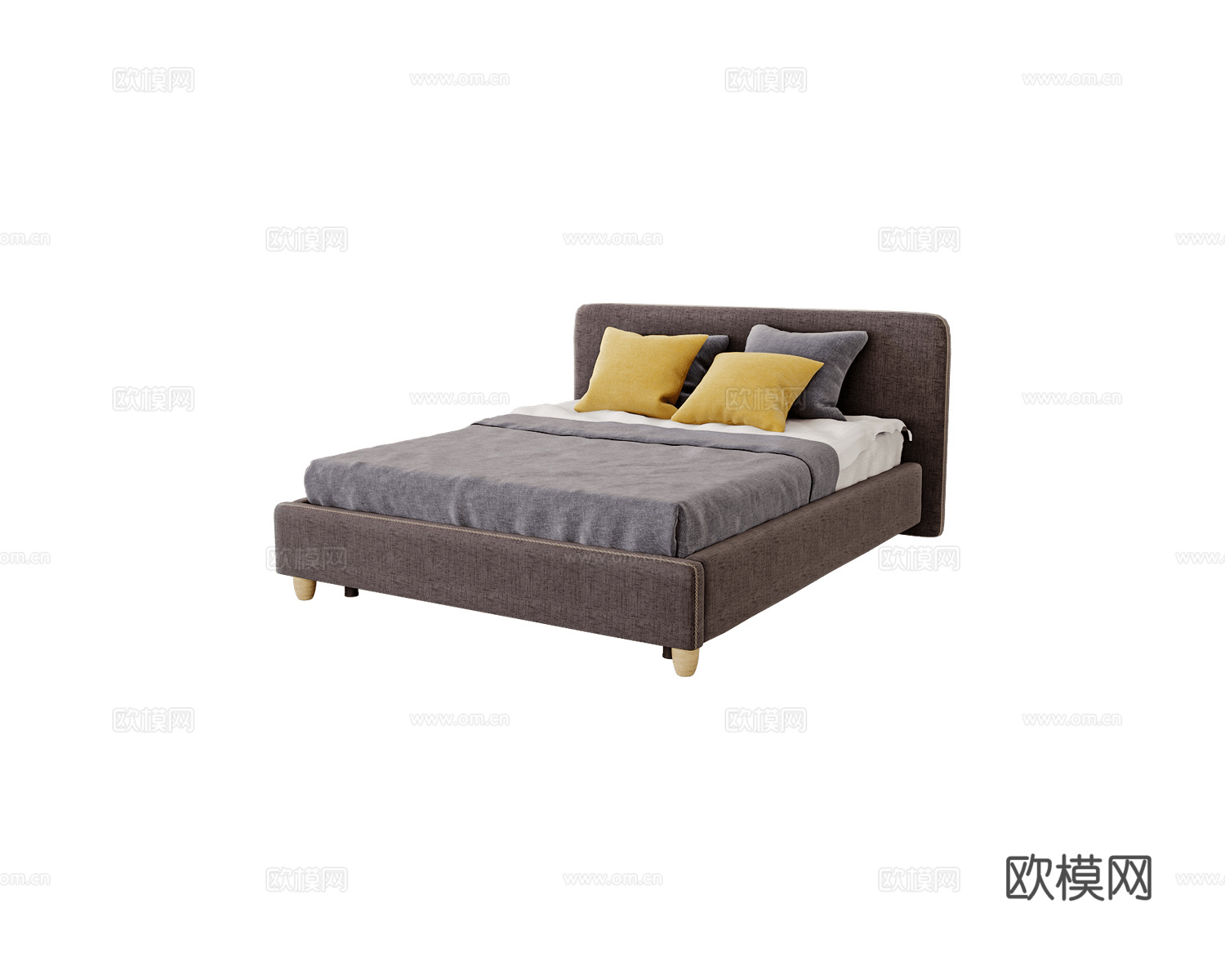 Mirlachev 双人床3d模型下载（渲染图2）