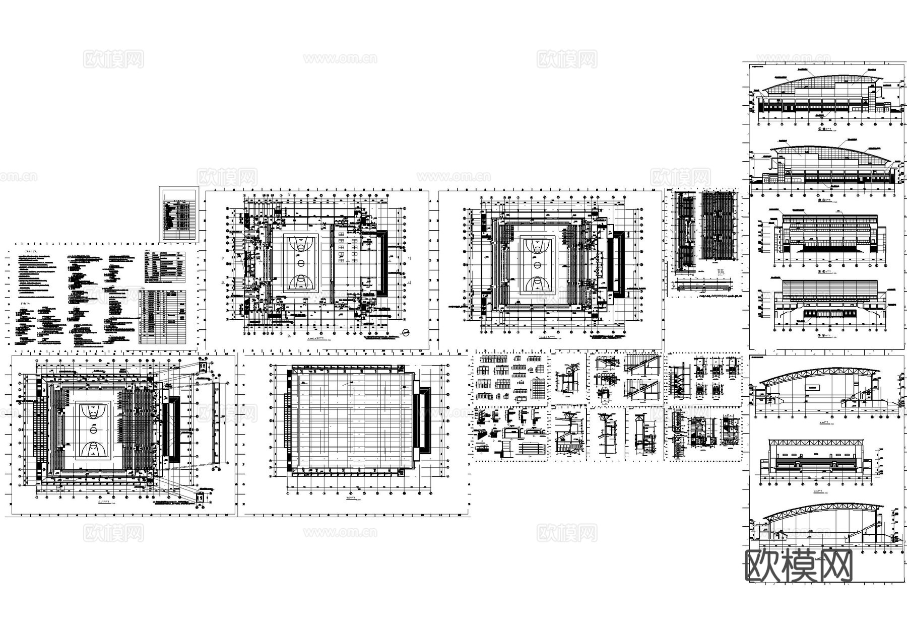 运动体育馆建筑施工图cad施工图cad施工图