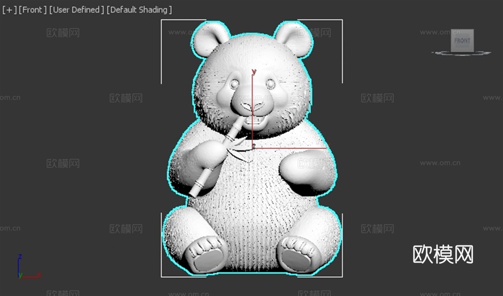 熊猫 动物 可爱 Q版 手办 3D打印3d模型下载（渲染图2）