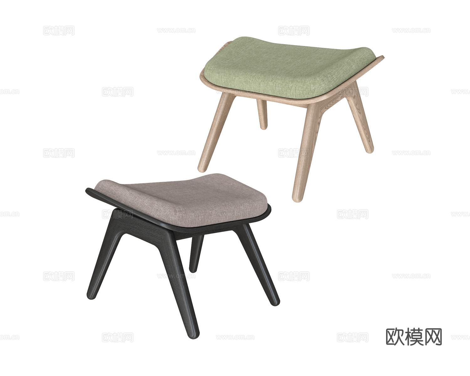 UMAGE 中古风妆凳3d模型下载（渲染图1）