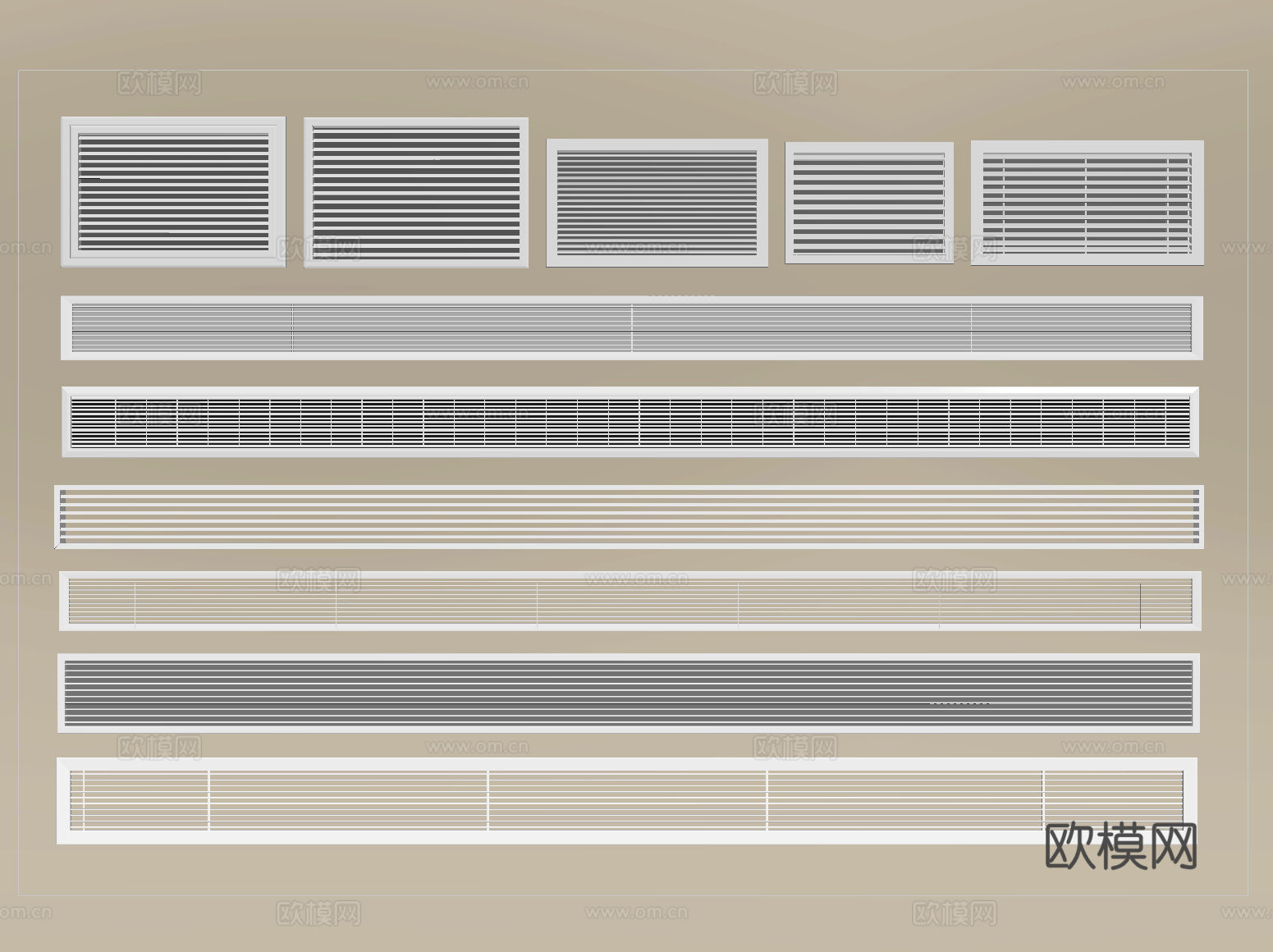 现代空调出风口 换气扇su模型