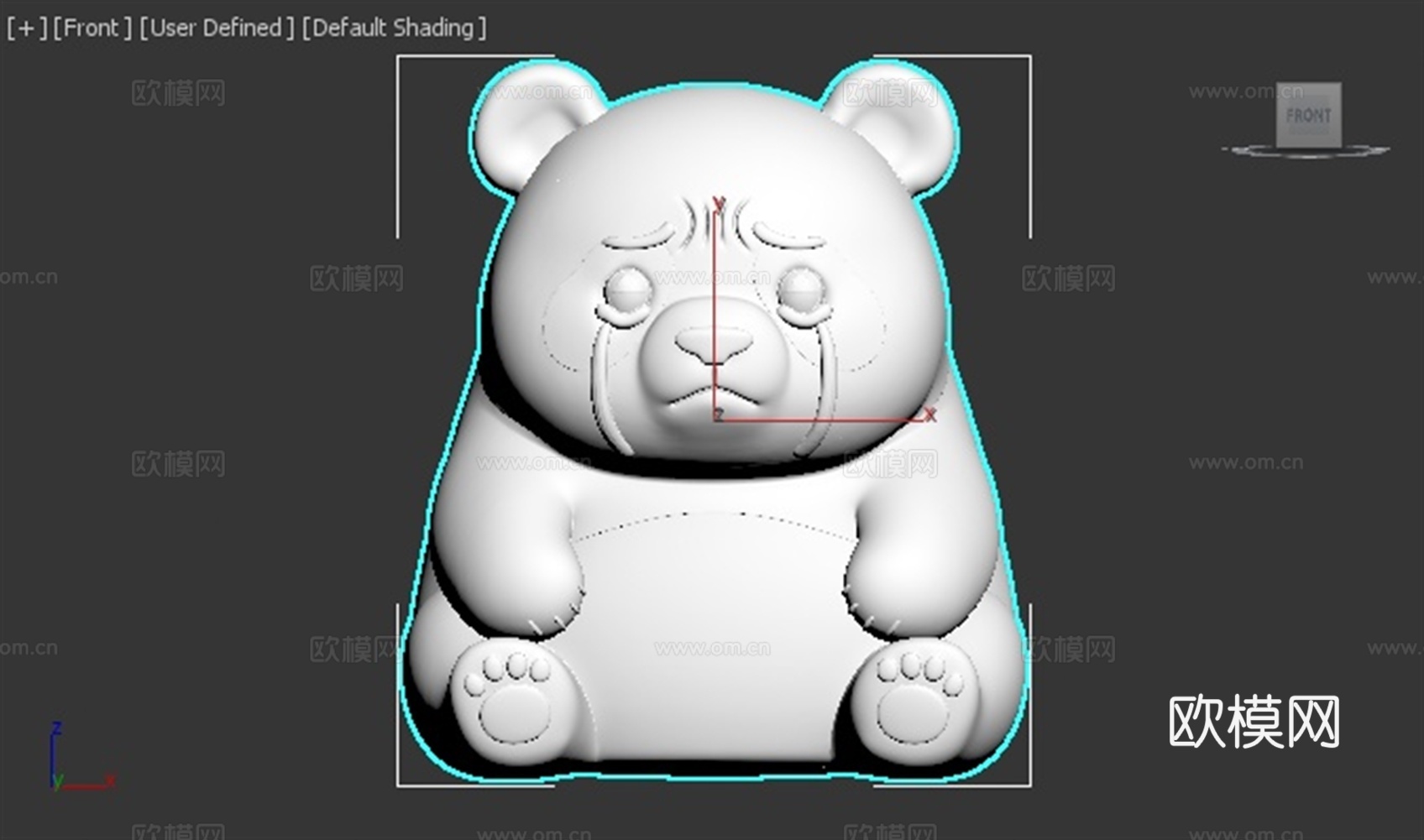 熊猫 动物 可爱 Q版 手办 3D打印3d模型下载（渲染图2）