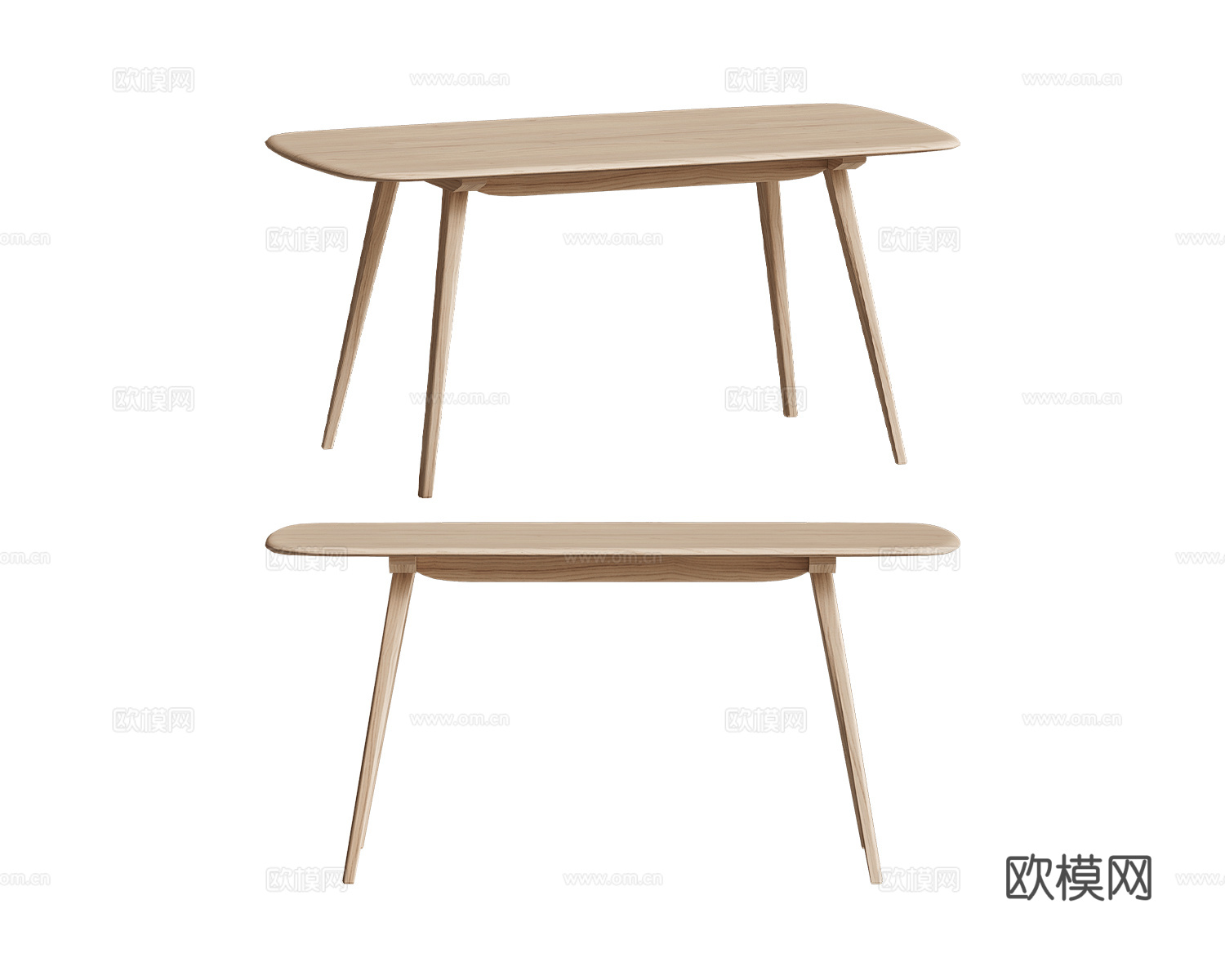 L.Ercolani 原木风餐桌3d模型下载