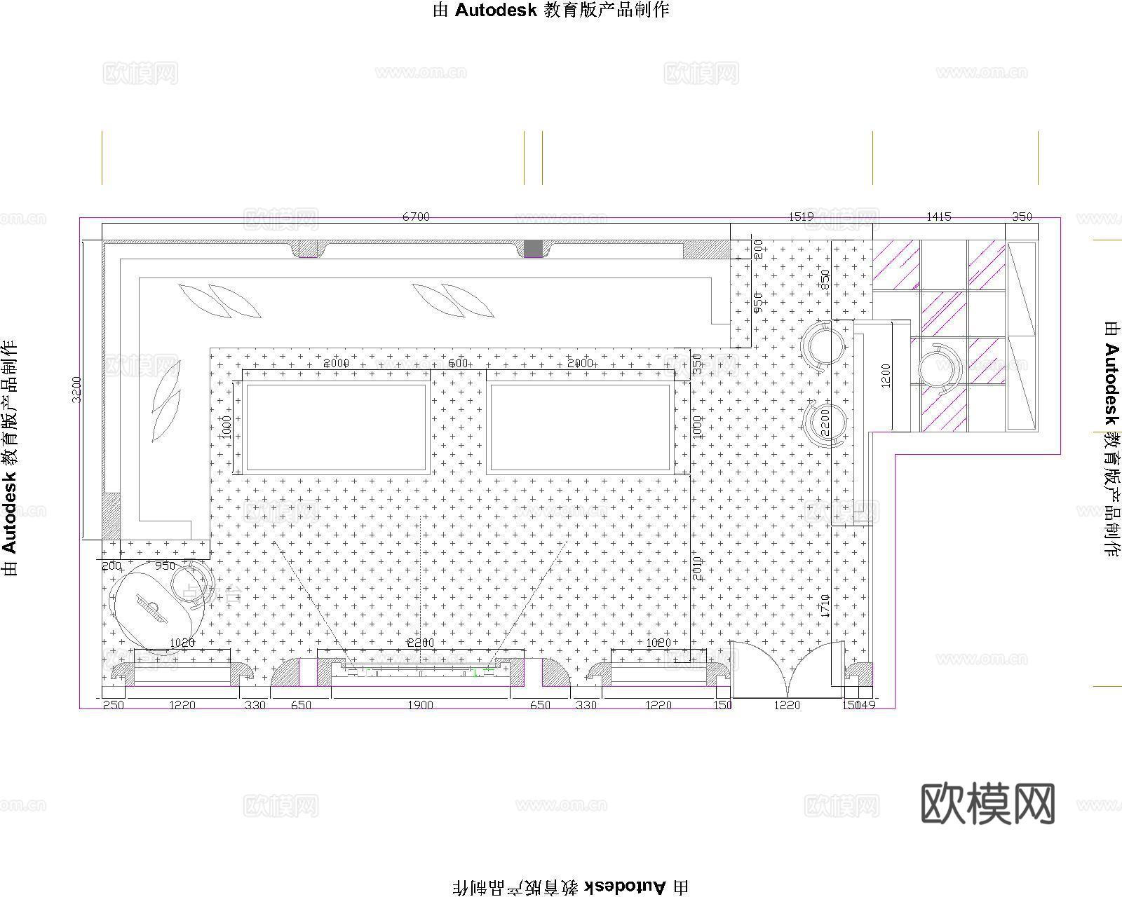 KTV包间影音室cad施工图