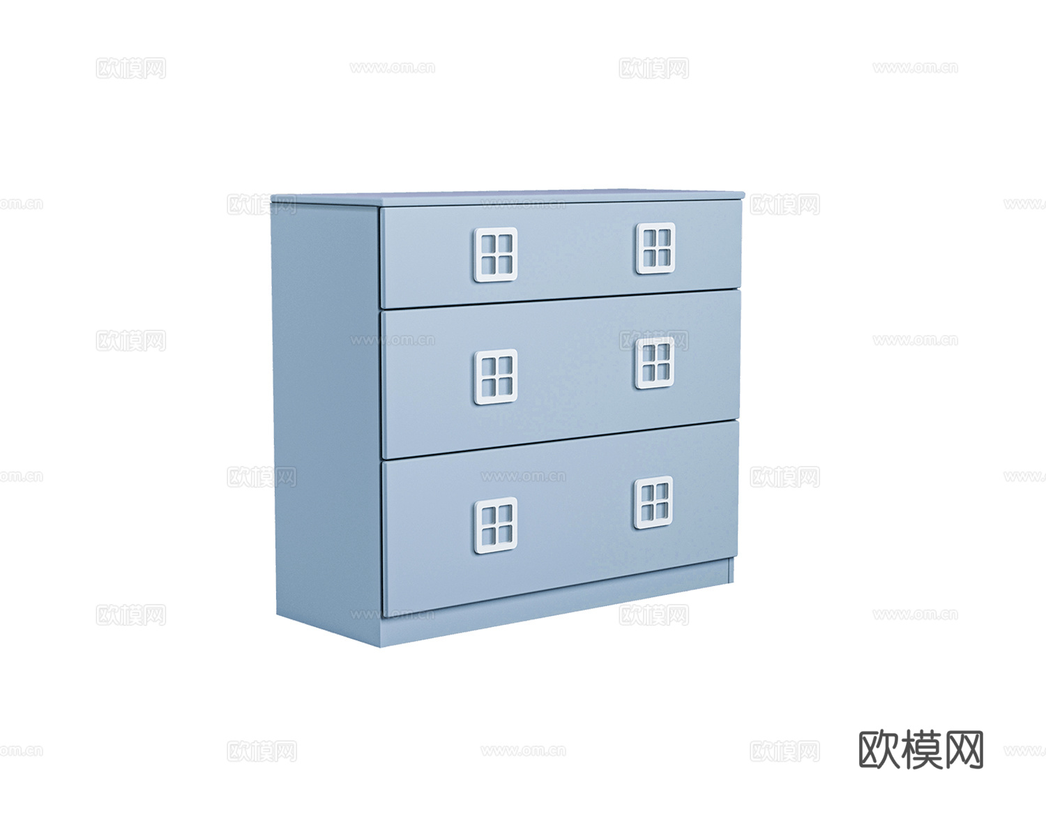 Sufix 美式床头柜3d模型下载（渲染图1）