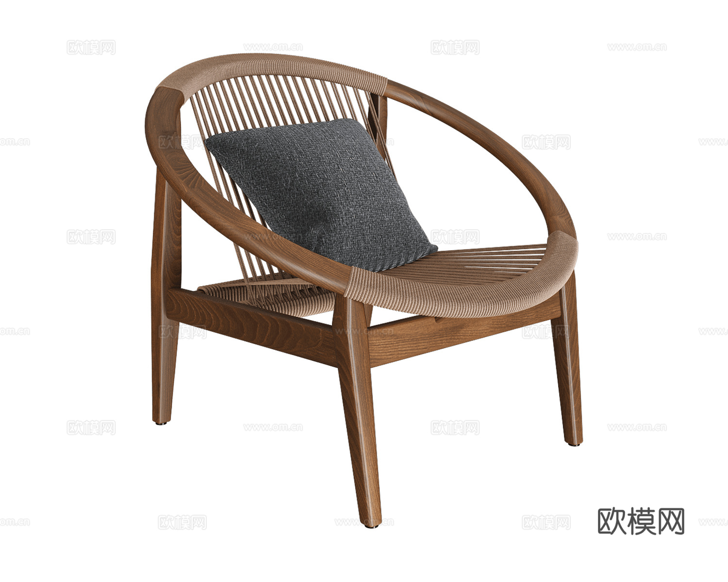 Vincent Sheppard 原木风休闲椅3d模型下载（渲染图2）