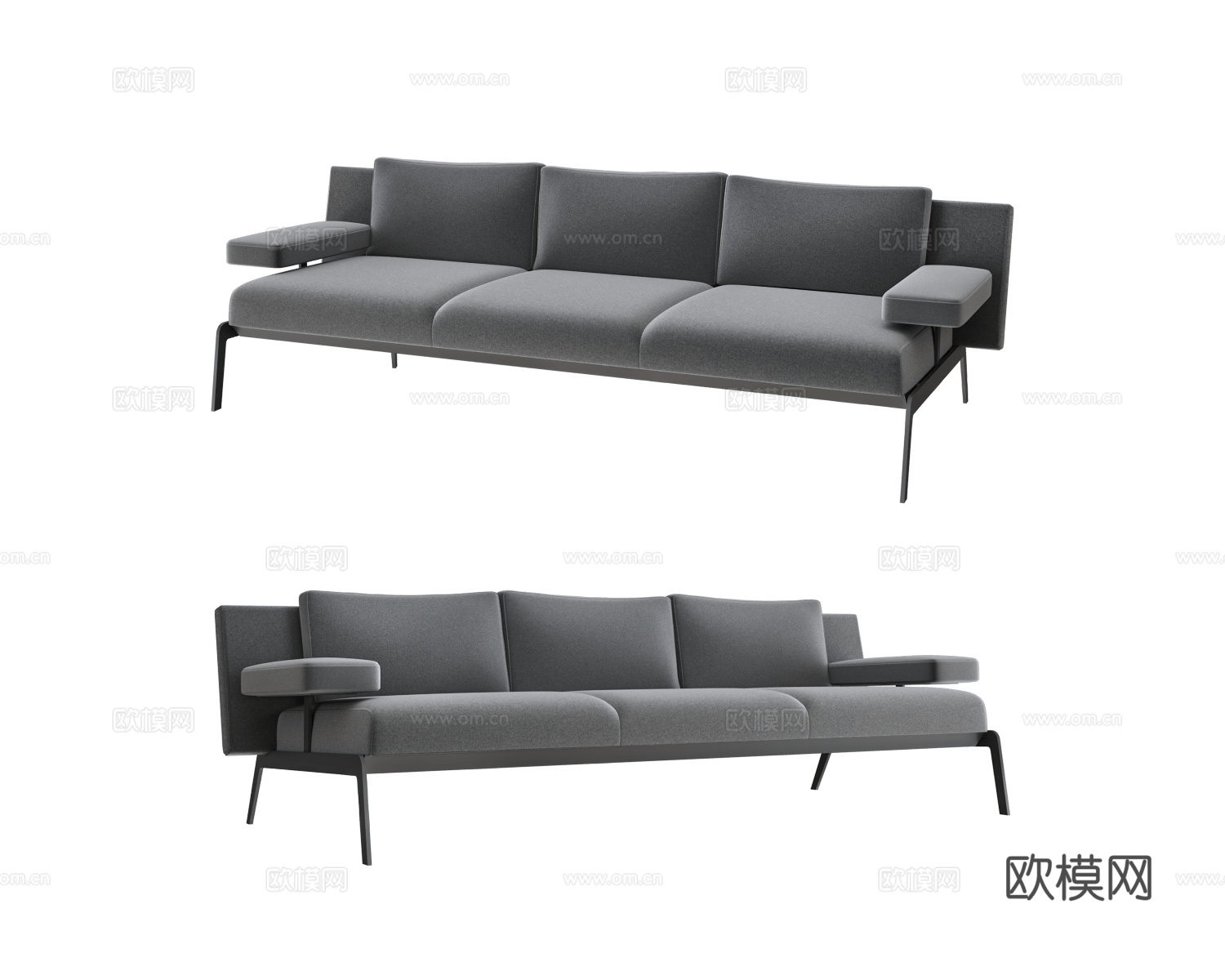 B&T Design 三人沙发3d模型下载