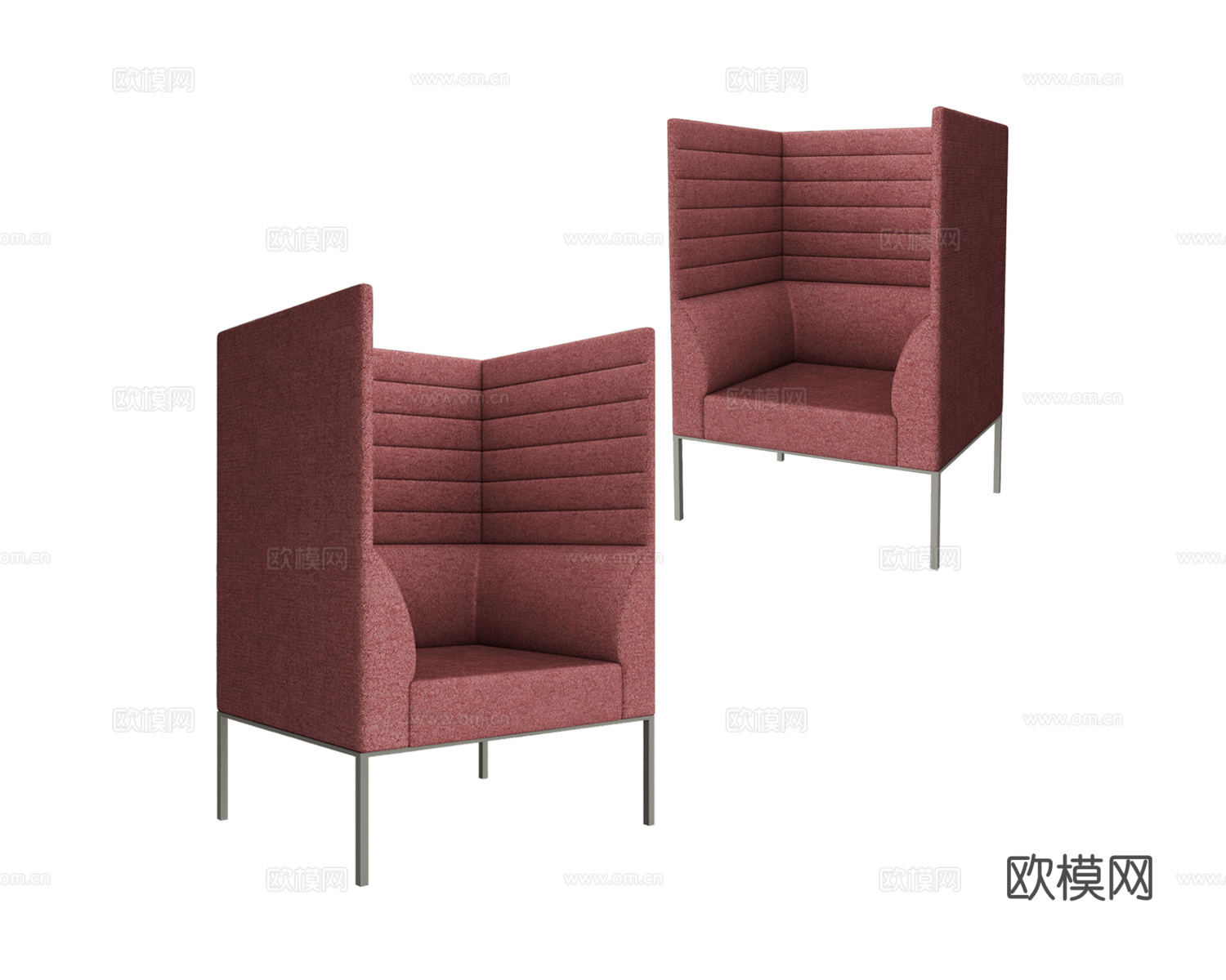 B&T Design 高背单人沙发3d模型下载