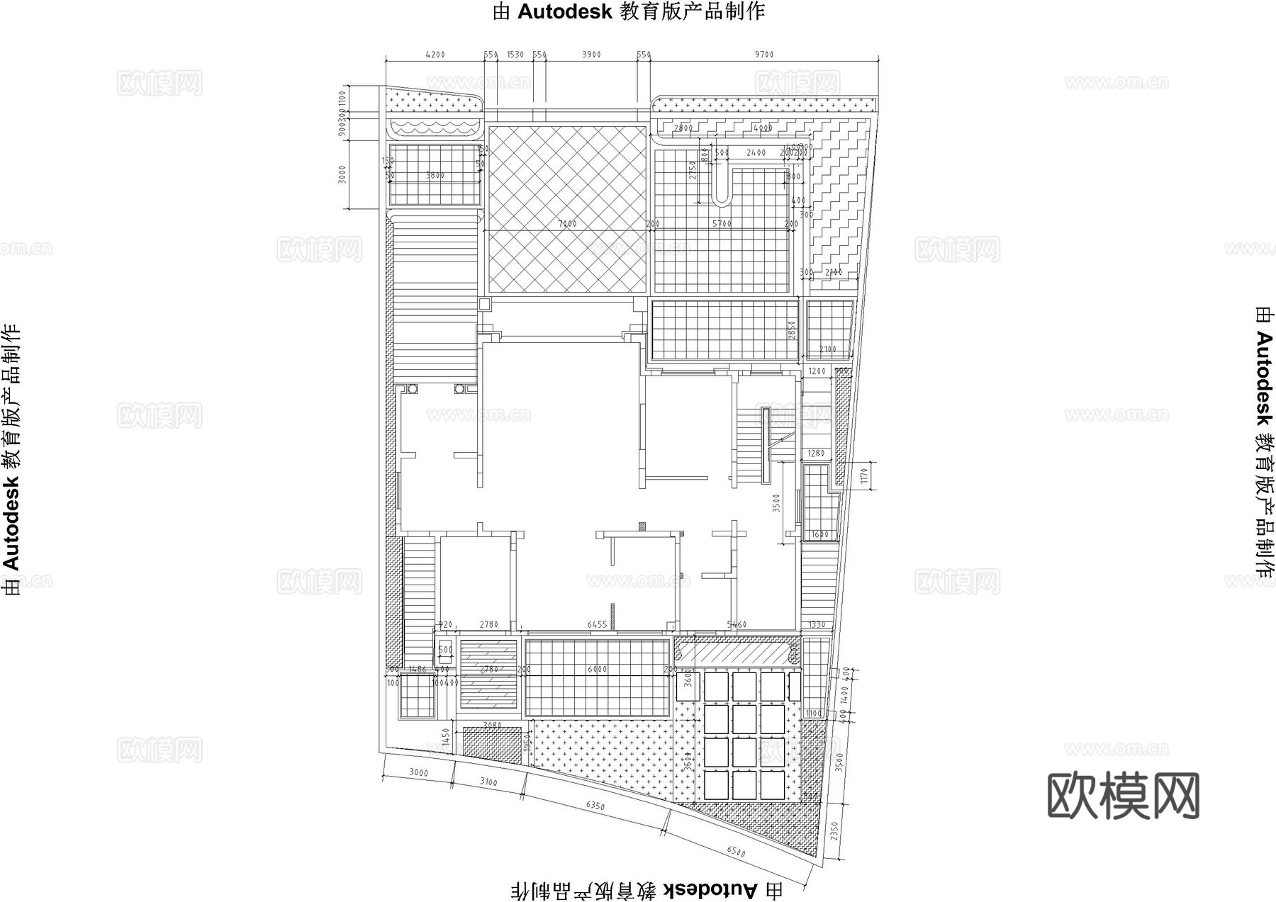 简欧别墅庭院施工图cad施工图