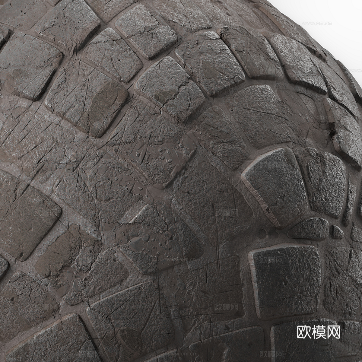 现代路面材料 铺路砖3d模型下载（渲染图5）