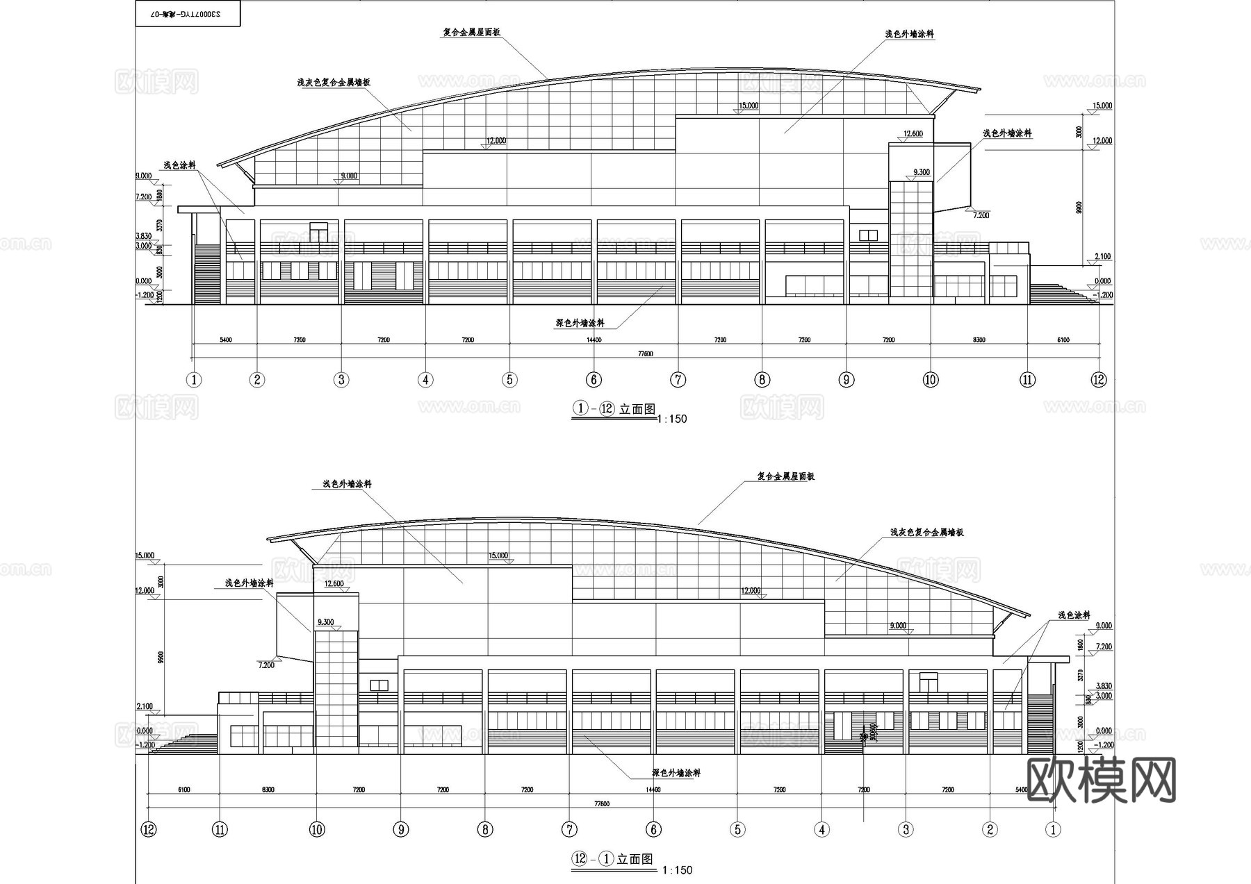 运动体育馆建筑施工图cad施工图cad施工图