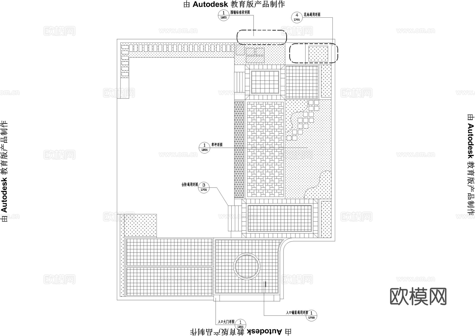 私人花园庭院CAD施工图+效果图cad施工图