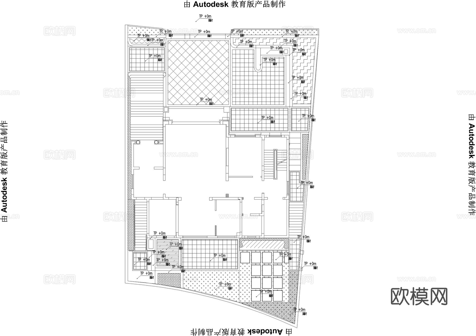 简欧别墅庭院施工图cad施工图