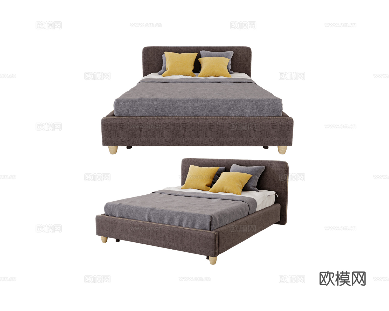 Mirlachev 双人床3d模型下载（渲染图3）