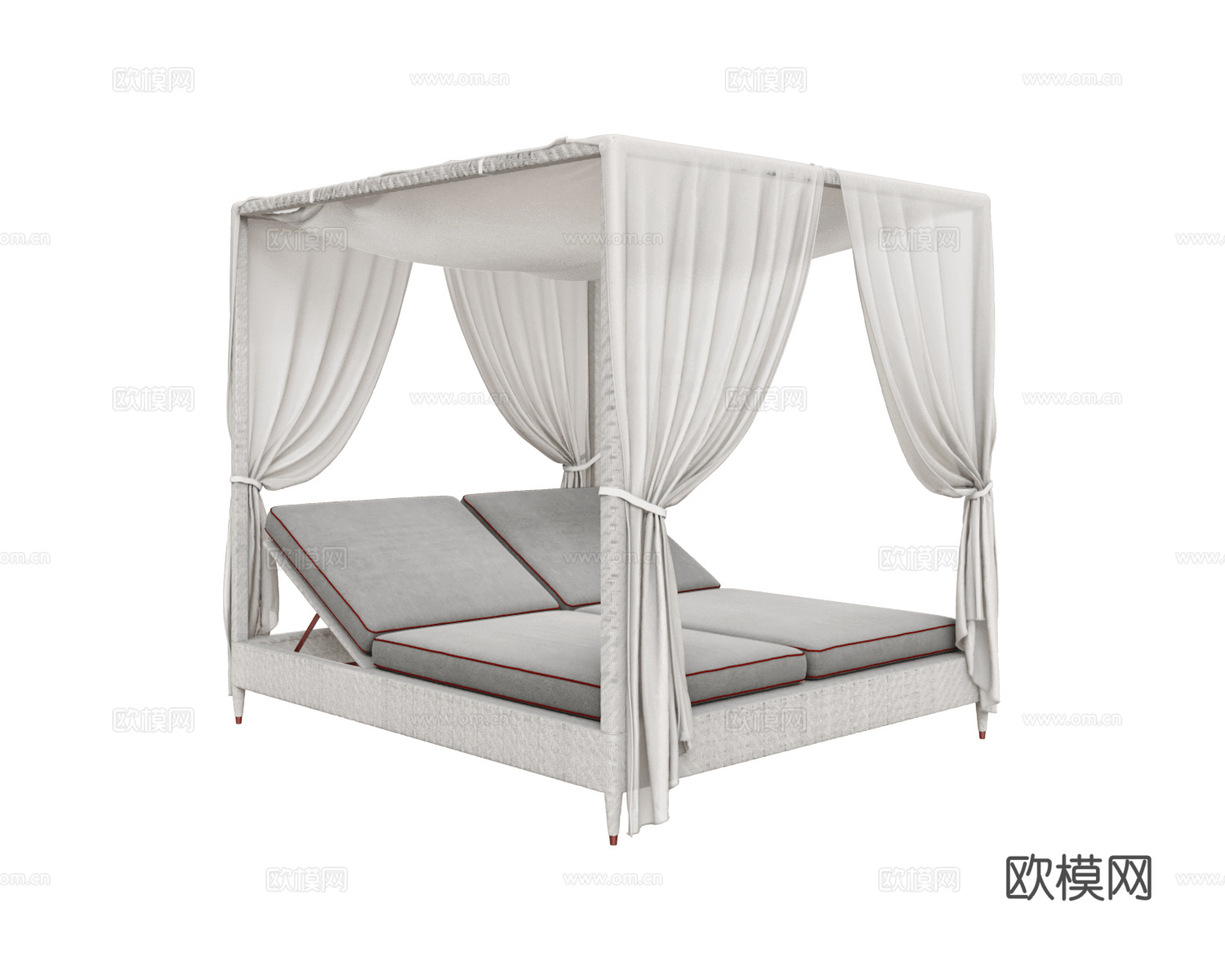 CPRN HOMOOD 架子床 双人床 双人躺椅3d模型下载（渲染图1）