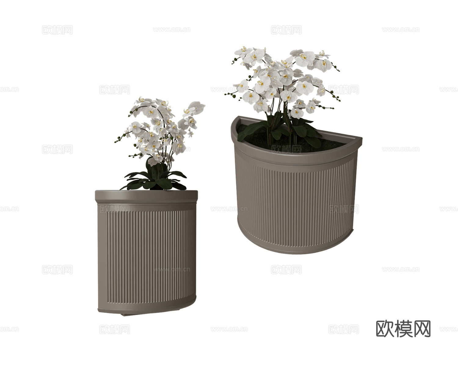 Serralunga 边几花盆3d模型下载