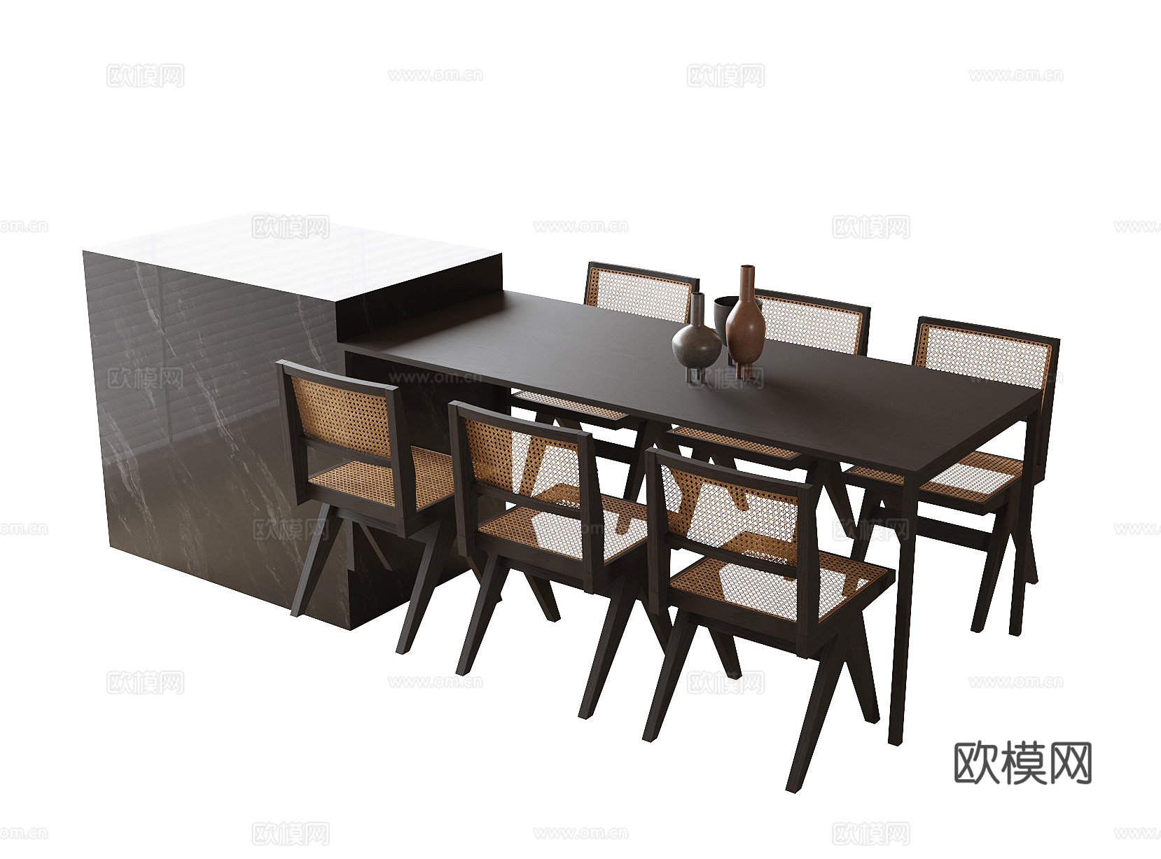 现代餐桌椅su模型