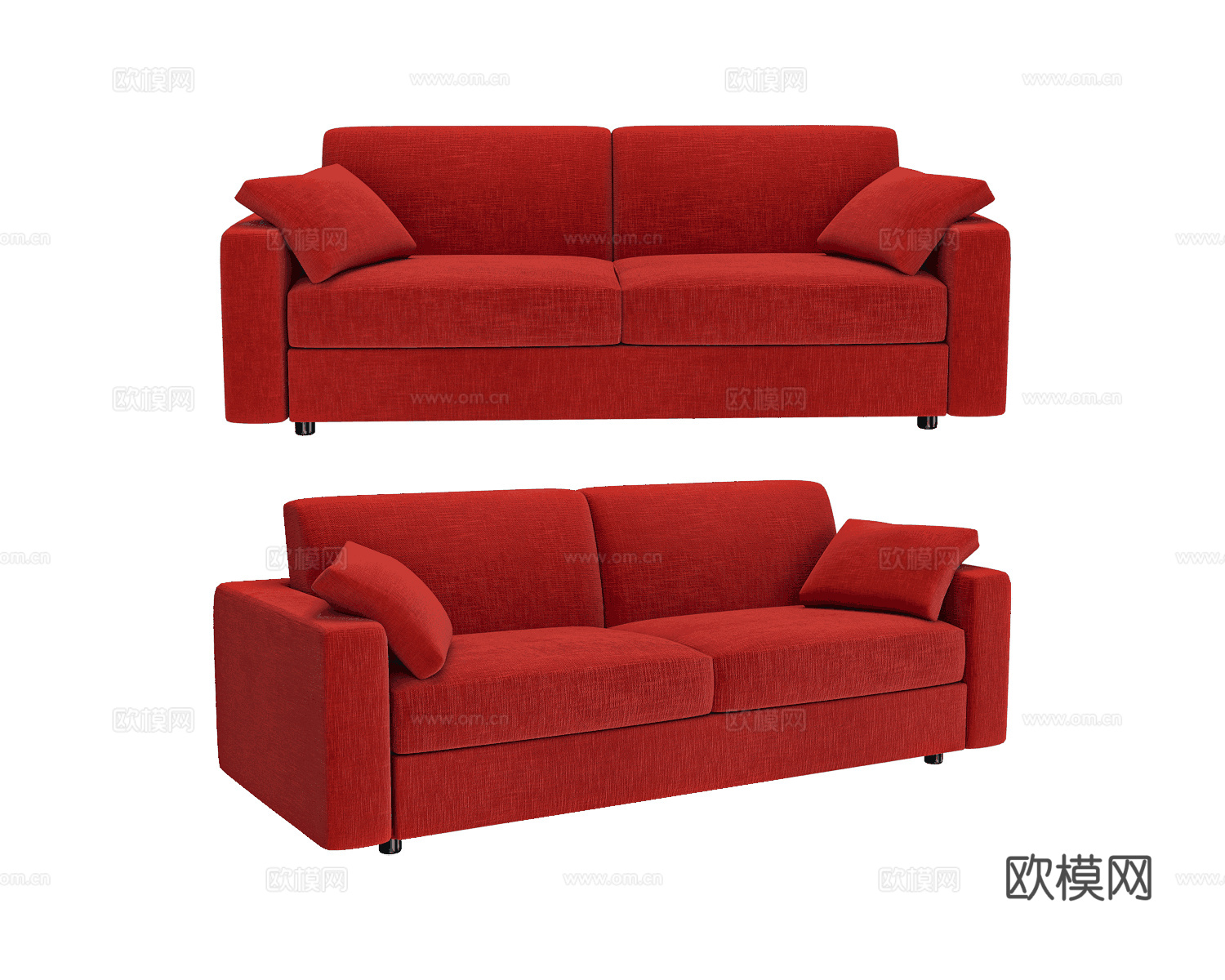 Campeggi 红色双人沙发3d模型下载