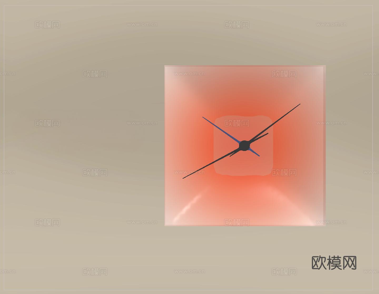 现代墙饰挂件  简约时钟su模型