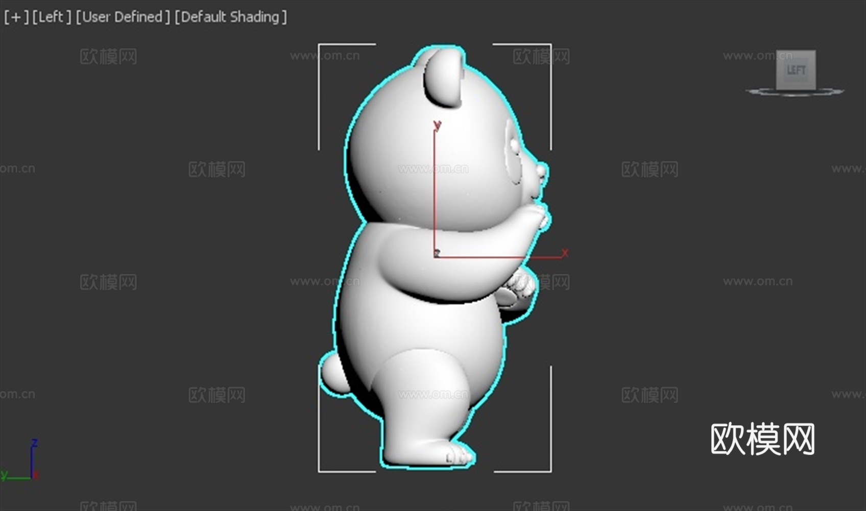 熊猫 动物 可爱 Q版 手办 3D打印3d模型下载（渲染图3）