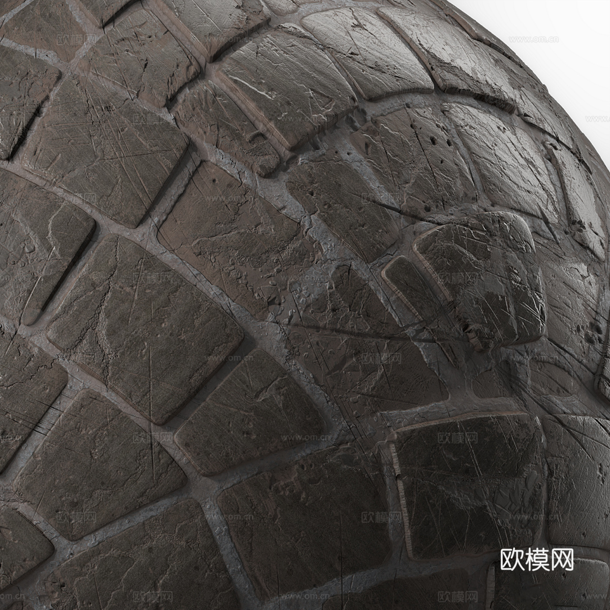 现代路面材料 铺路砖3d模型下载（渲染图3）