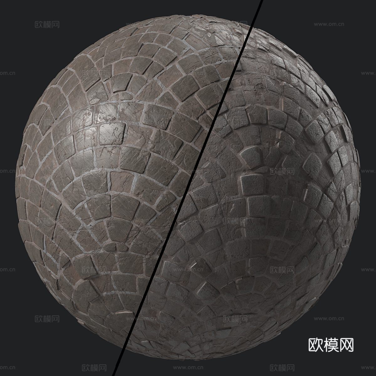 现代路面材料 铺路砖3d模型下载（渲染图1）