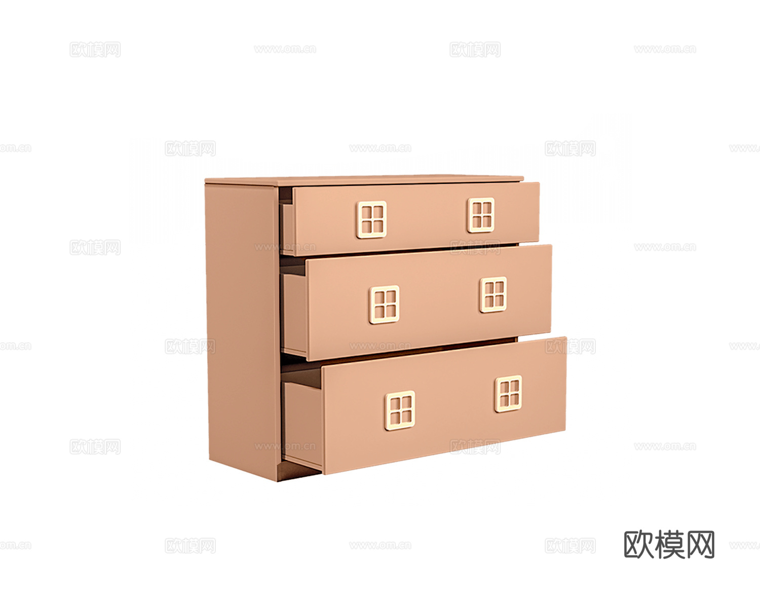 Sufix 美式斗柜3d模型下载（渲染图2）