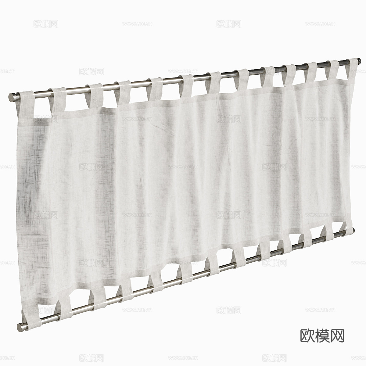 咖啡餐厅短窗帘3d模型下载（渲染图3）