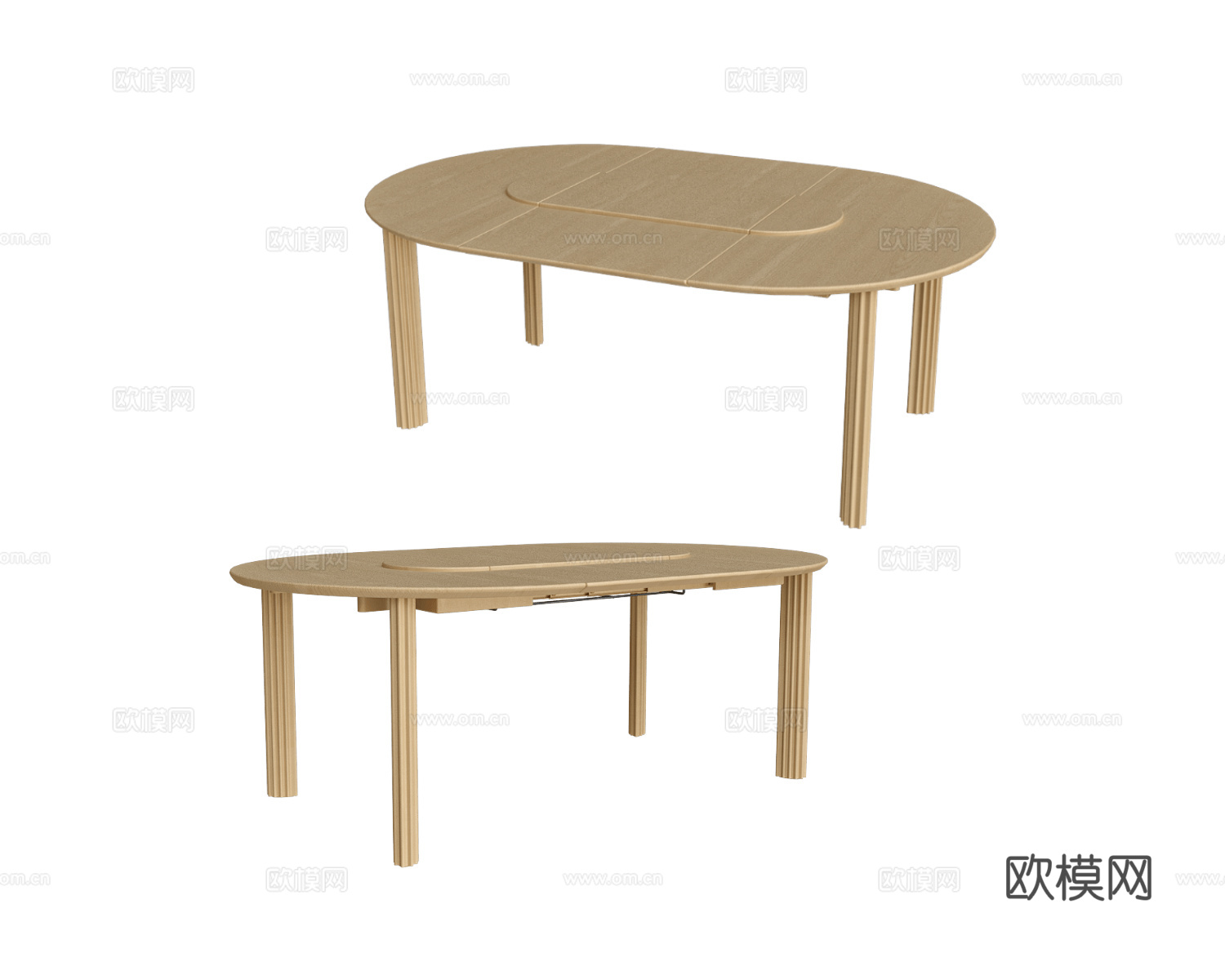 UMAGE 原木风餐桌3d模型下载