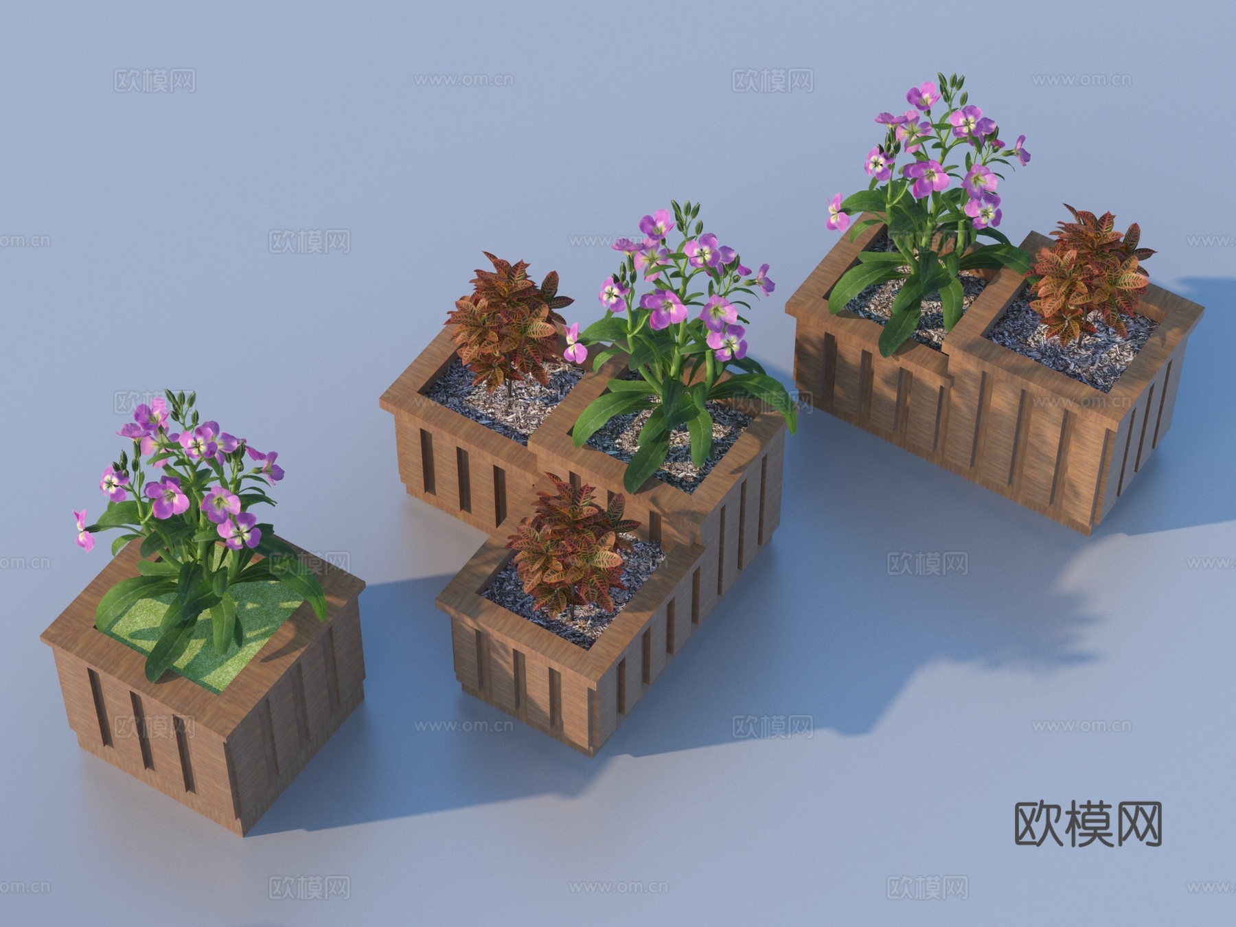 花箱 花池 景观小品3d模型下载