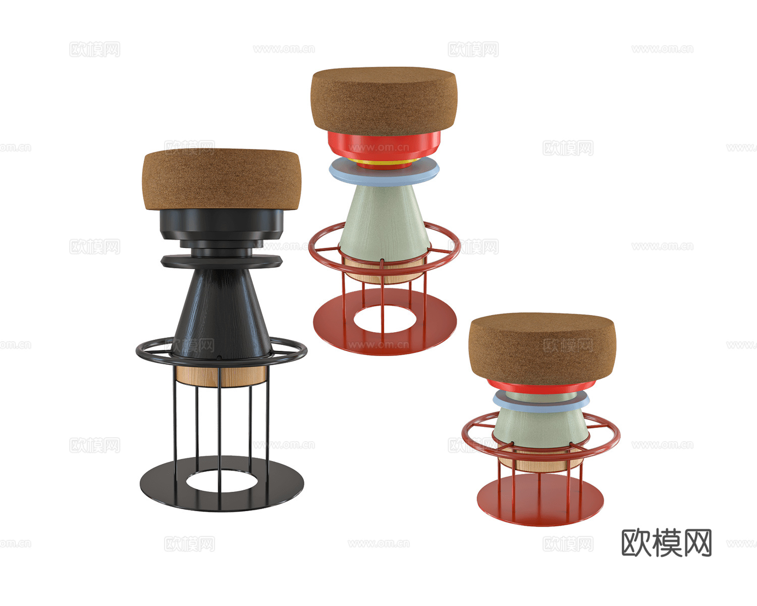 La Chance圆凳 吧凳3d模型下载