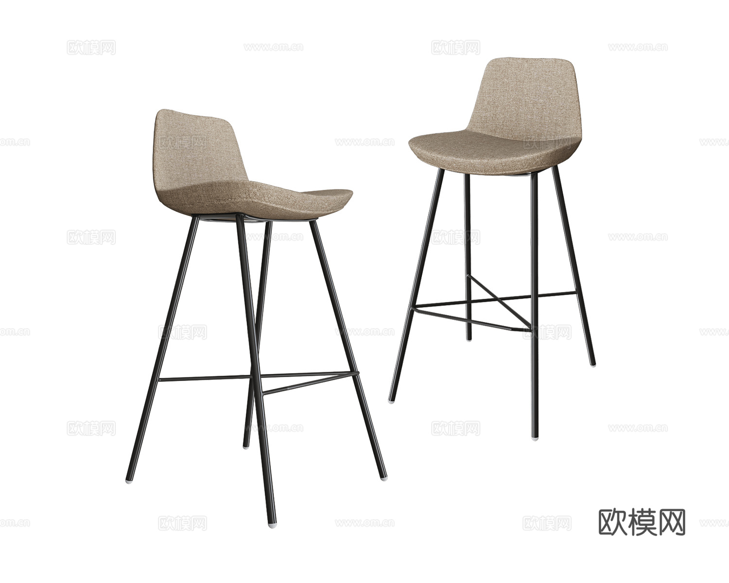 B&T Design 意式吧椅3d模型下载（渲染图3）