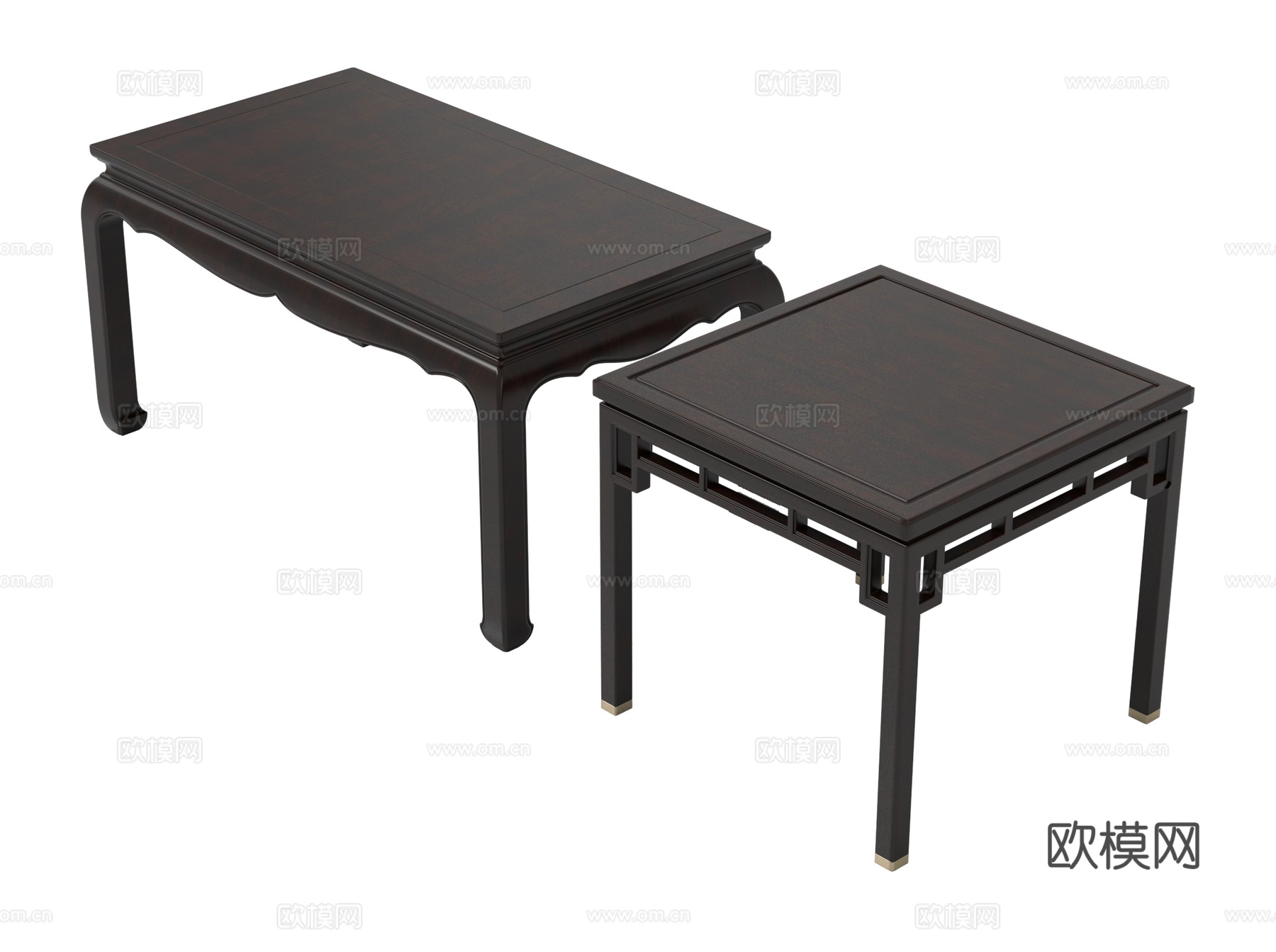 中式桌子  实木桌 餐桌  长方形桌3d模型下载