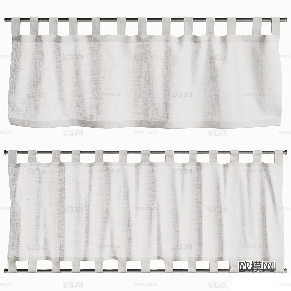 咖啡餐厅短窗帘3d模型下载（渲染图4）
