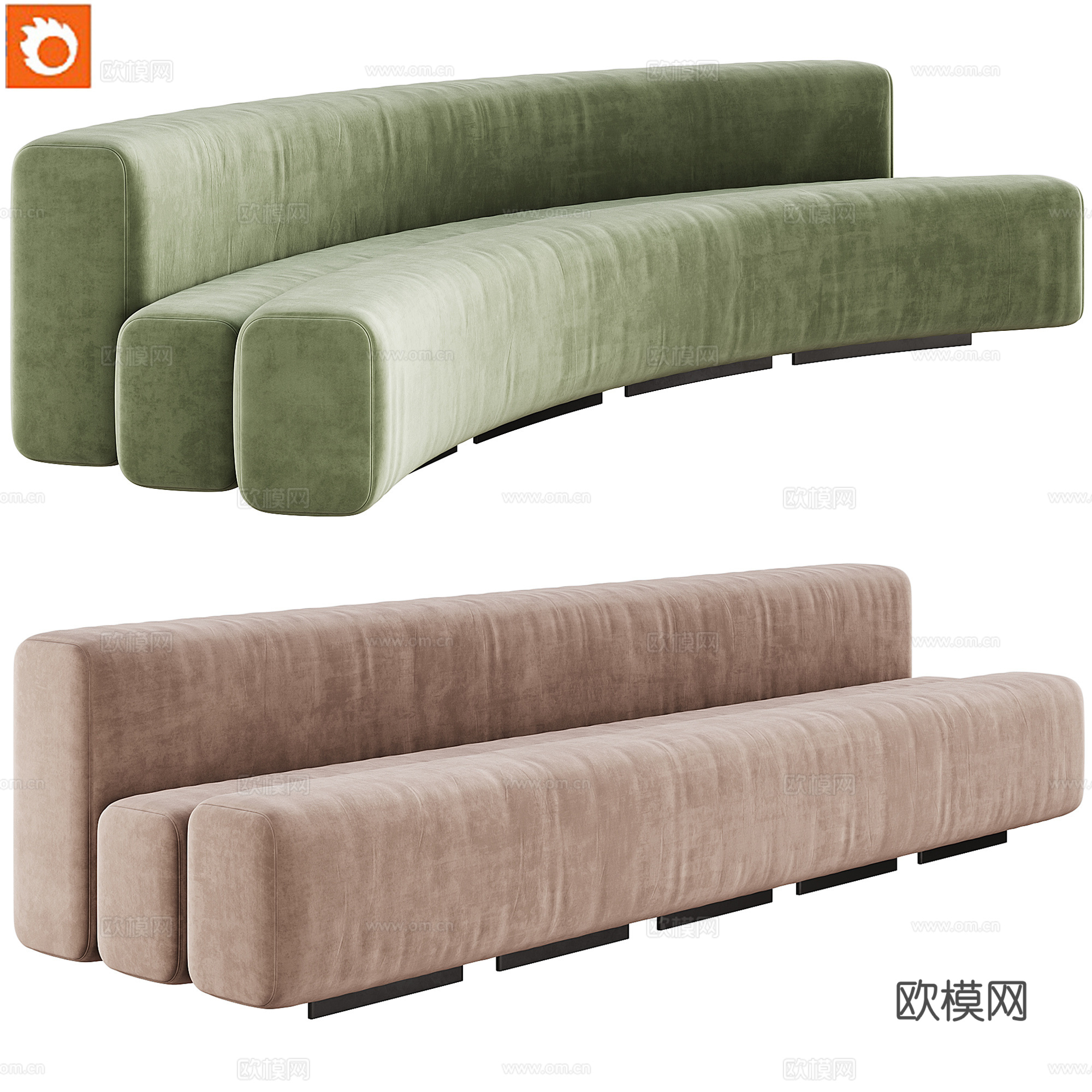 Lacividina现代沙发  组合沙发 布艺沙发 多人沙发3d模型下载（渲染图1）