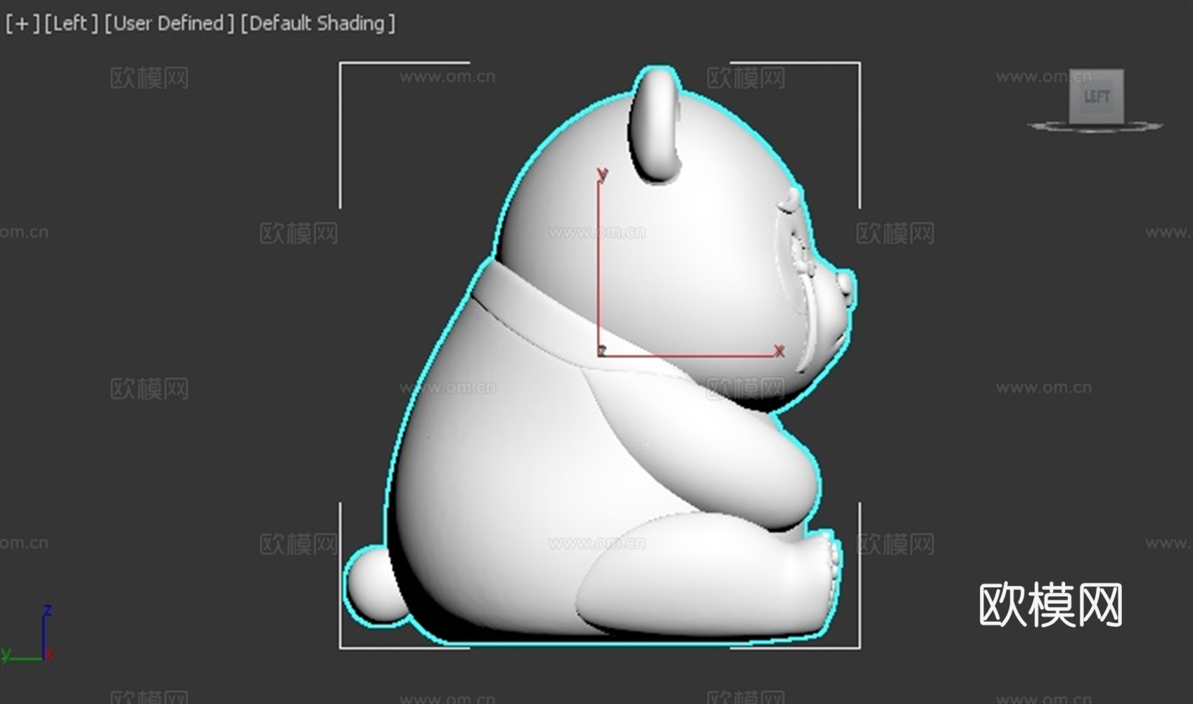熊猫 动物 可爱 Q版 手办 3D打印3d模型下载（渲染图3）