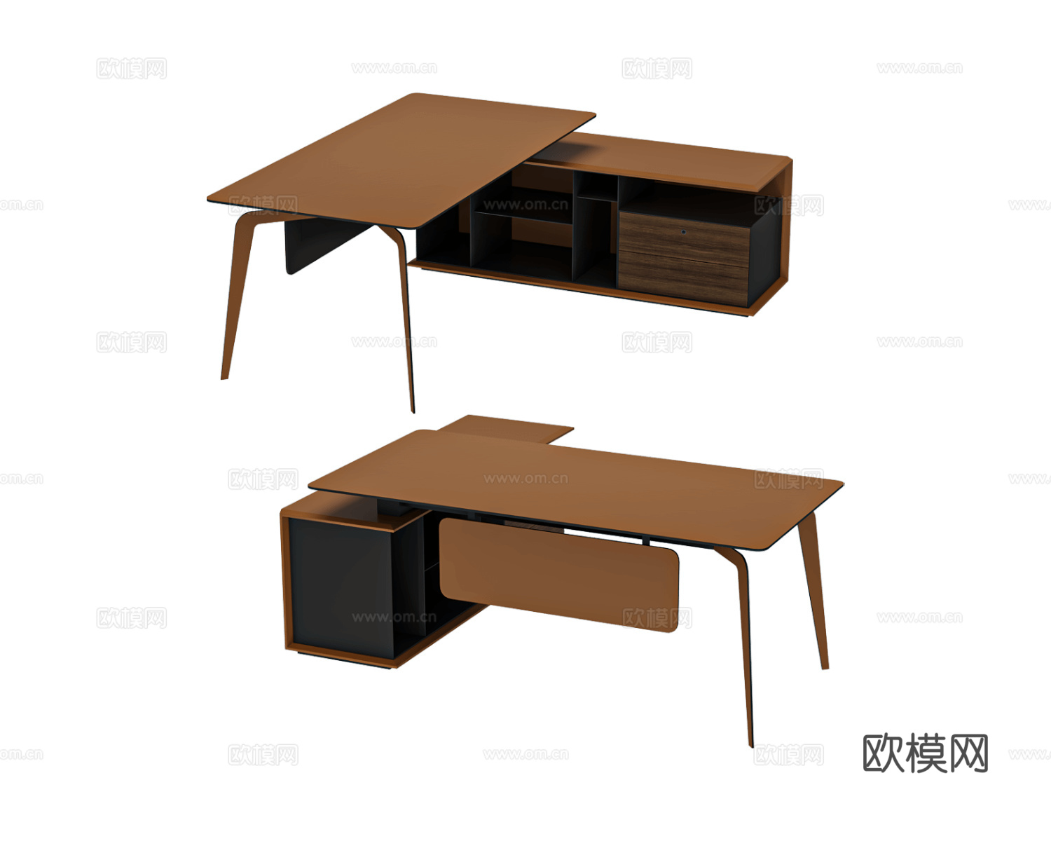 Shin Plaza 班台桌3d模型下载