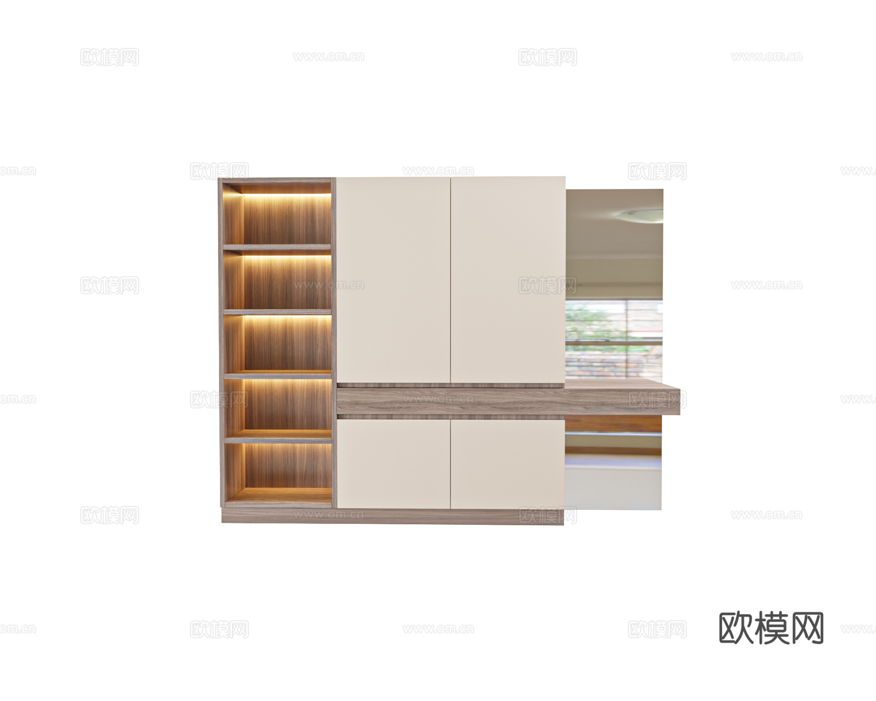 Wardrobe衣柜 梳妆台一体3d模型下载