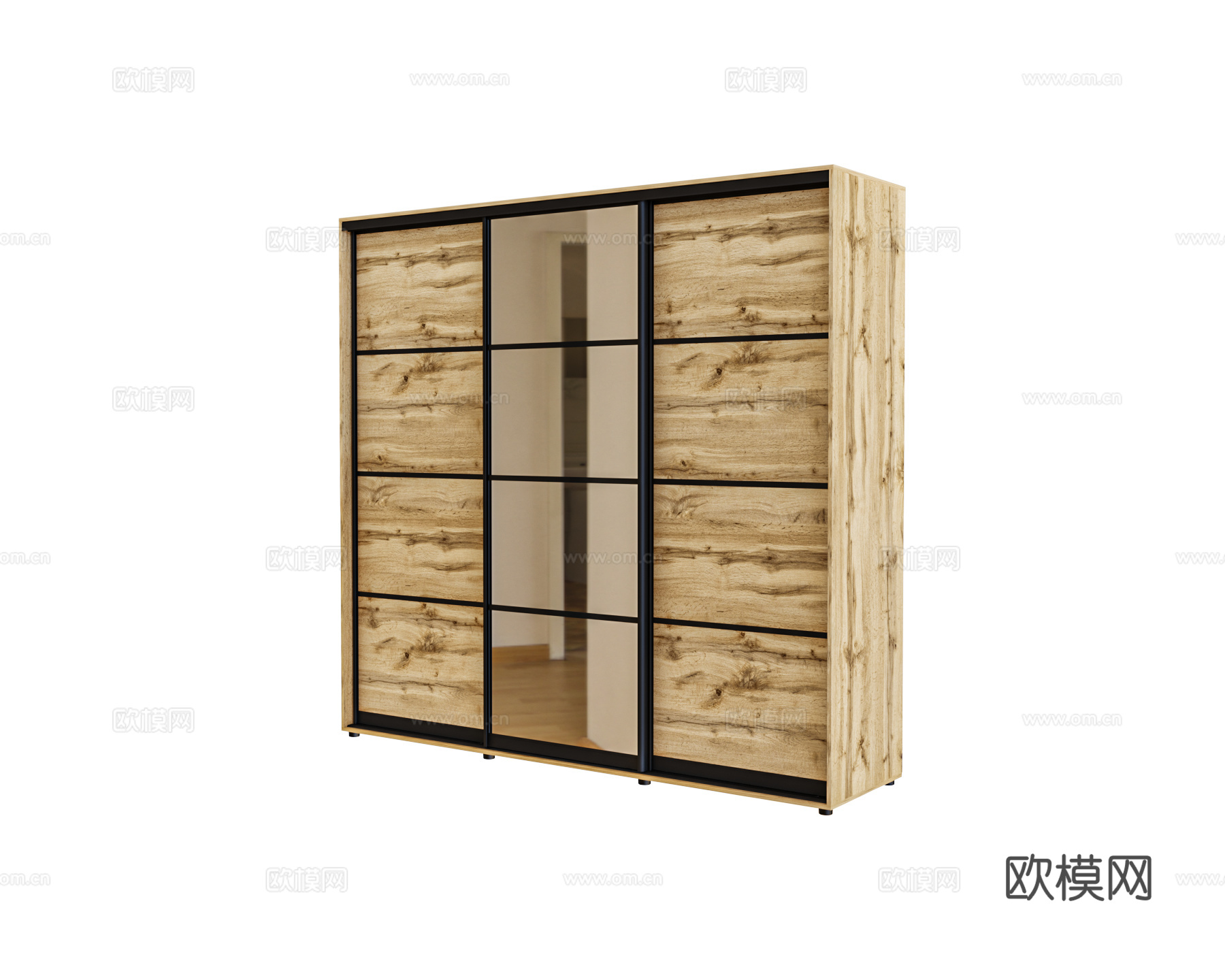 Комфорт Мебель 原木风衣柜3d模型下载