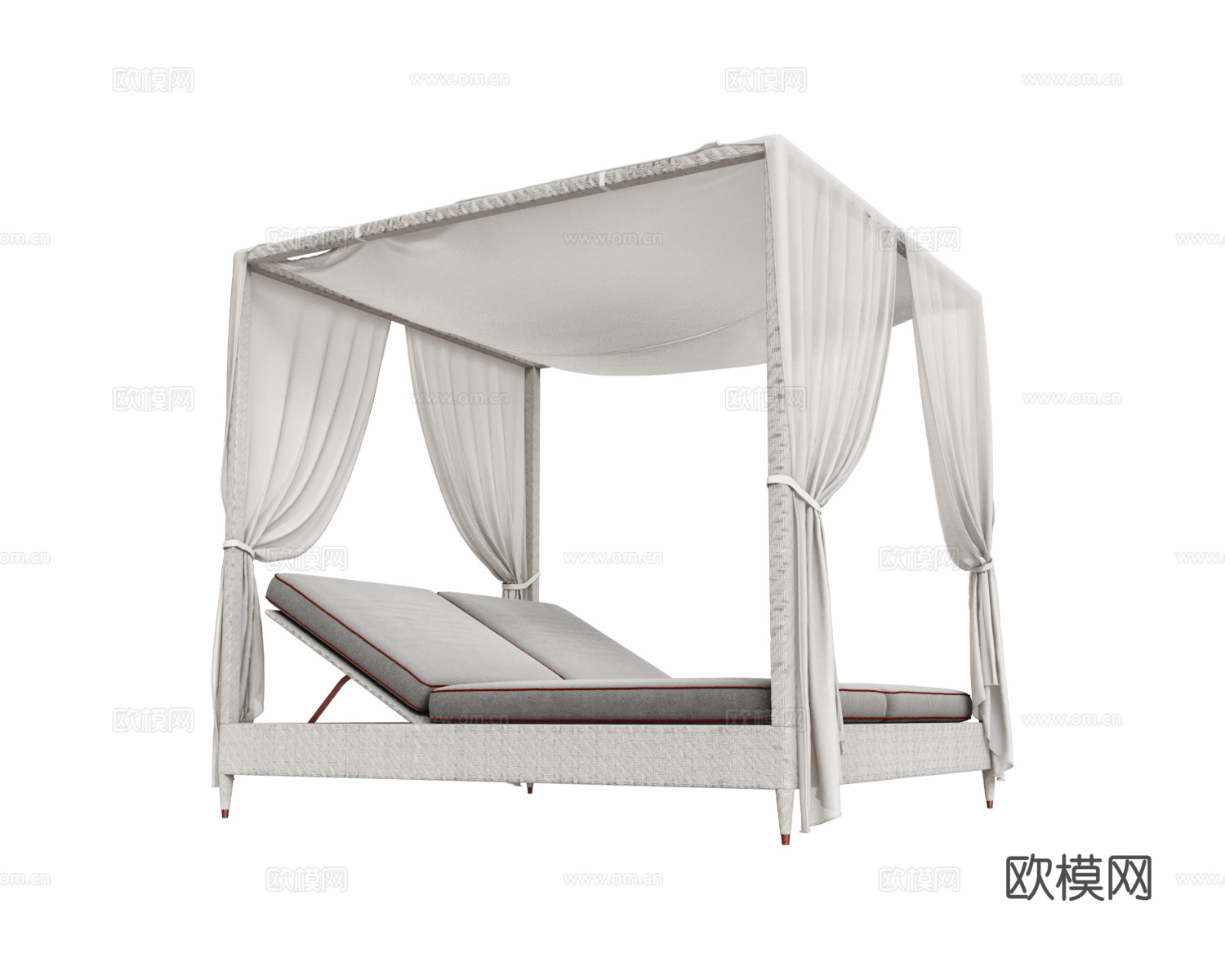 CPRN HOMOOD 架子床 双人床 双人躺椅3d模型下载（渲染图2）