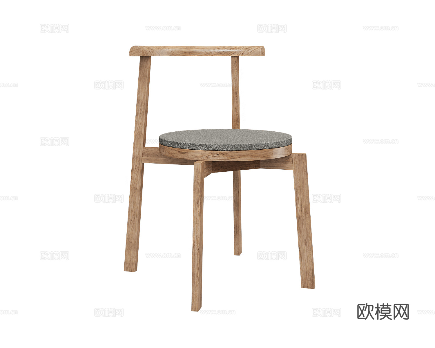 SIJU 原木风餐椅3d模型下载（渲染图2）