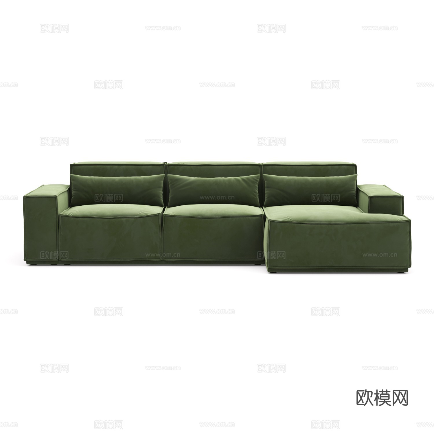 现代意式布艺组合转角沙发3d模型下载（渲染图2）