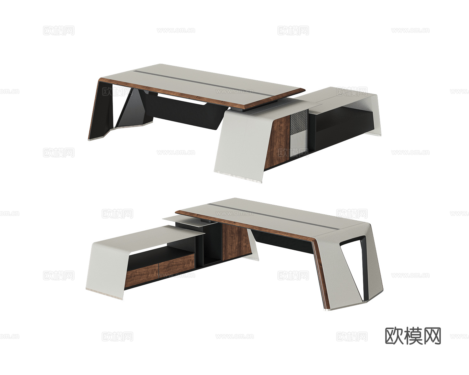 Shin Plaza 班台桌3d模型下载