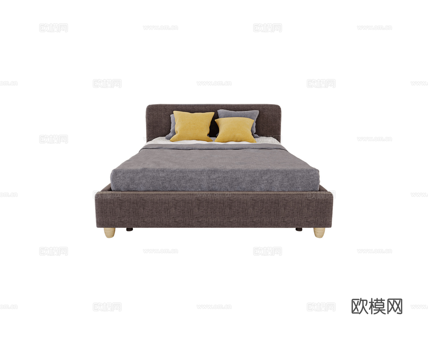 Mirlachev 双人床3d模型下载（渲染图1）