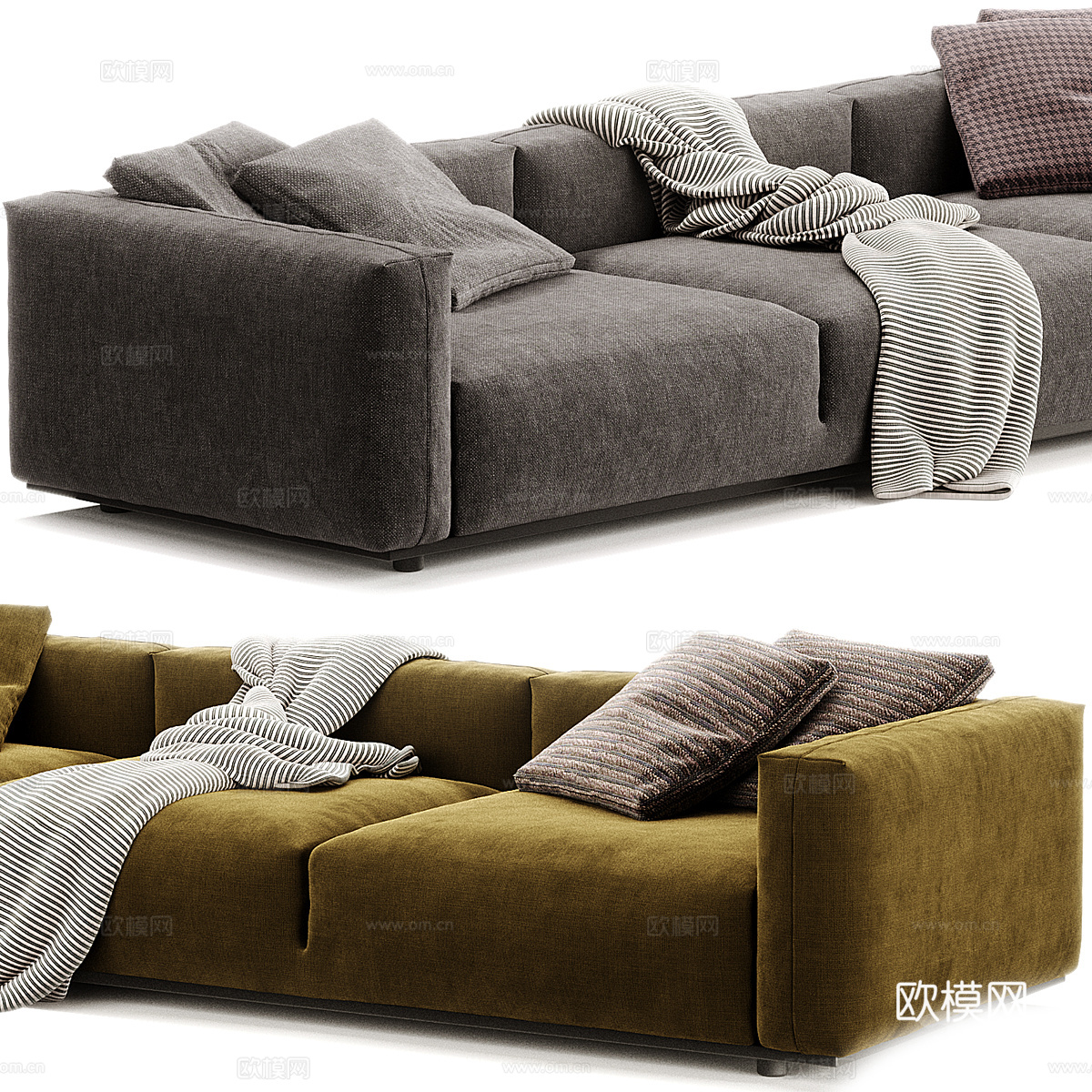 现代意式 DAMBODUE 布艺休闲沙发3d模型下载（渲染图5）