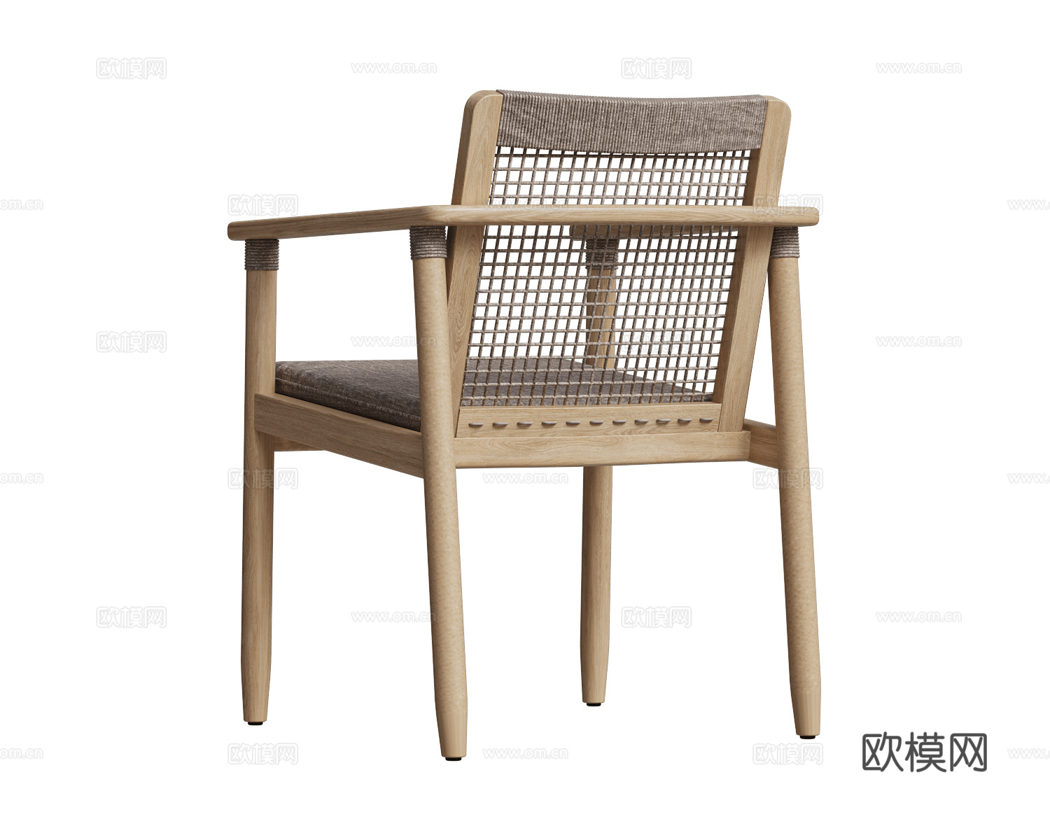 Vincent Sheppard 原木风扶手餐椅3d模型下载（渲染图2）