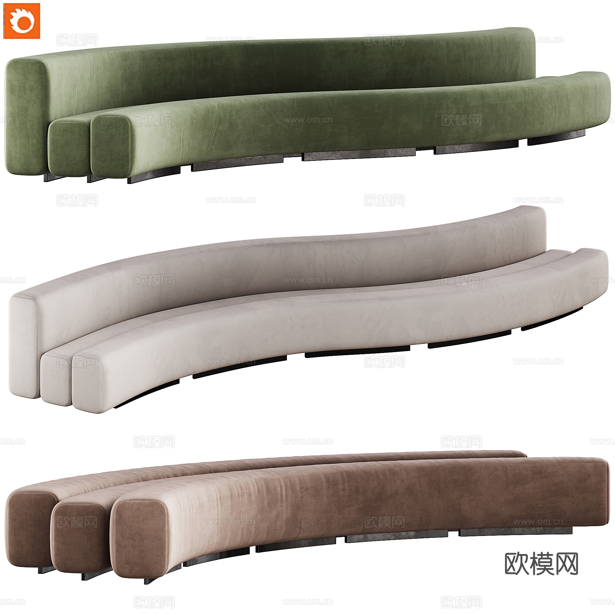 Lacividina现代沙发  组合沙发 布艺沙发 多人沙发3d模型下载（渲染图1）
