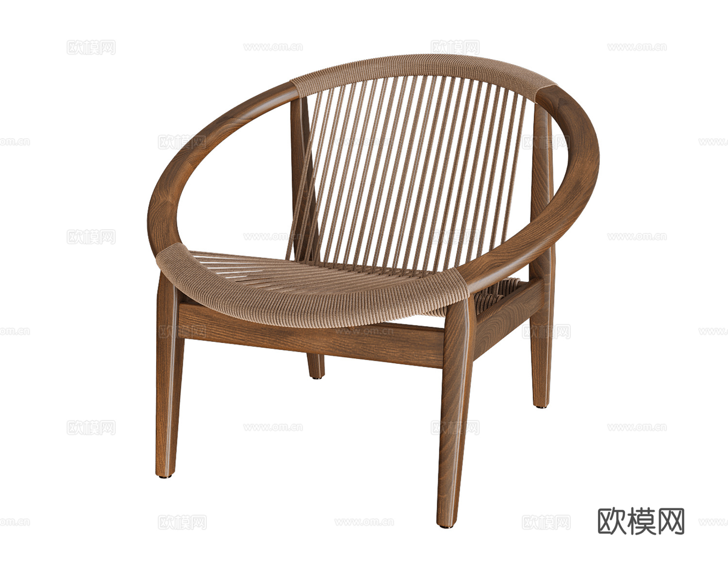 Vincent Sheppard 原木风休闲椅3d模型下载（渲染图1）