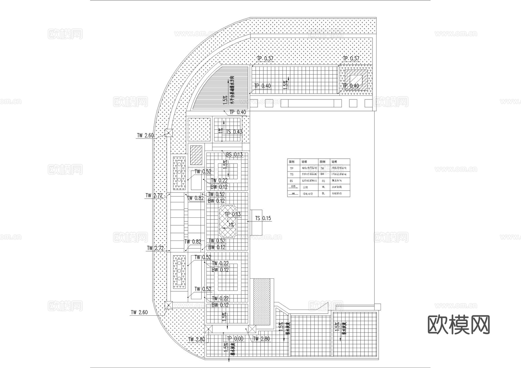 庭院景观CAD施工图+效果图cad施工图