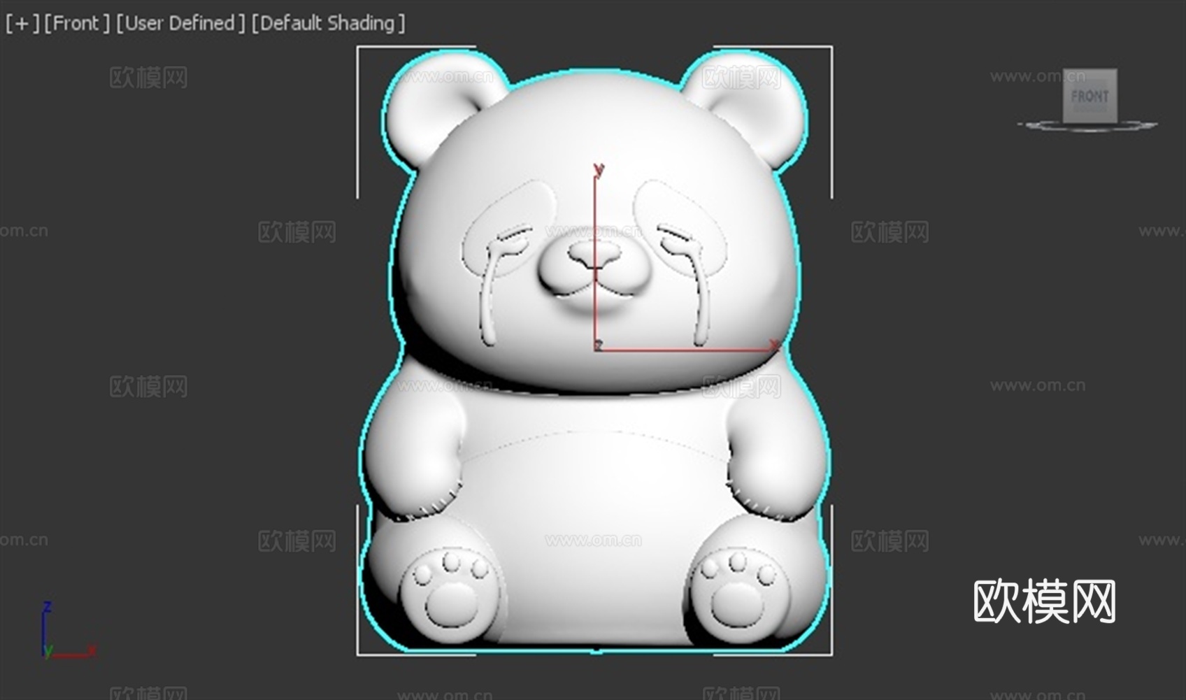 熊猫 动物 可爱 Q版 手办 3D打印3d模型下载（渲染图2）